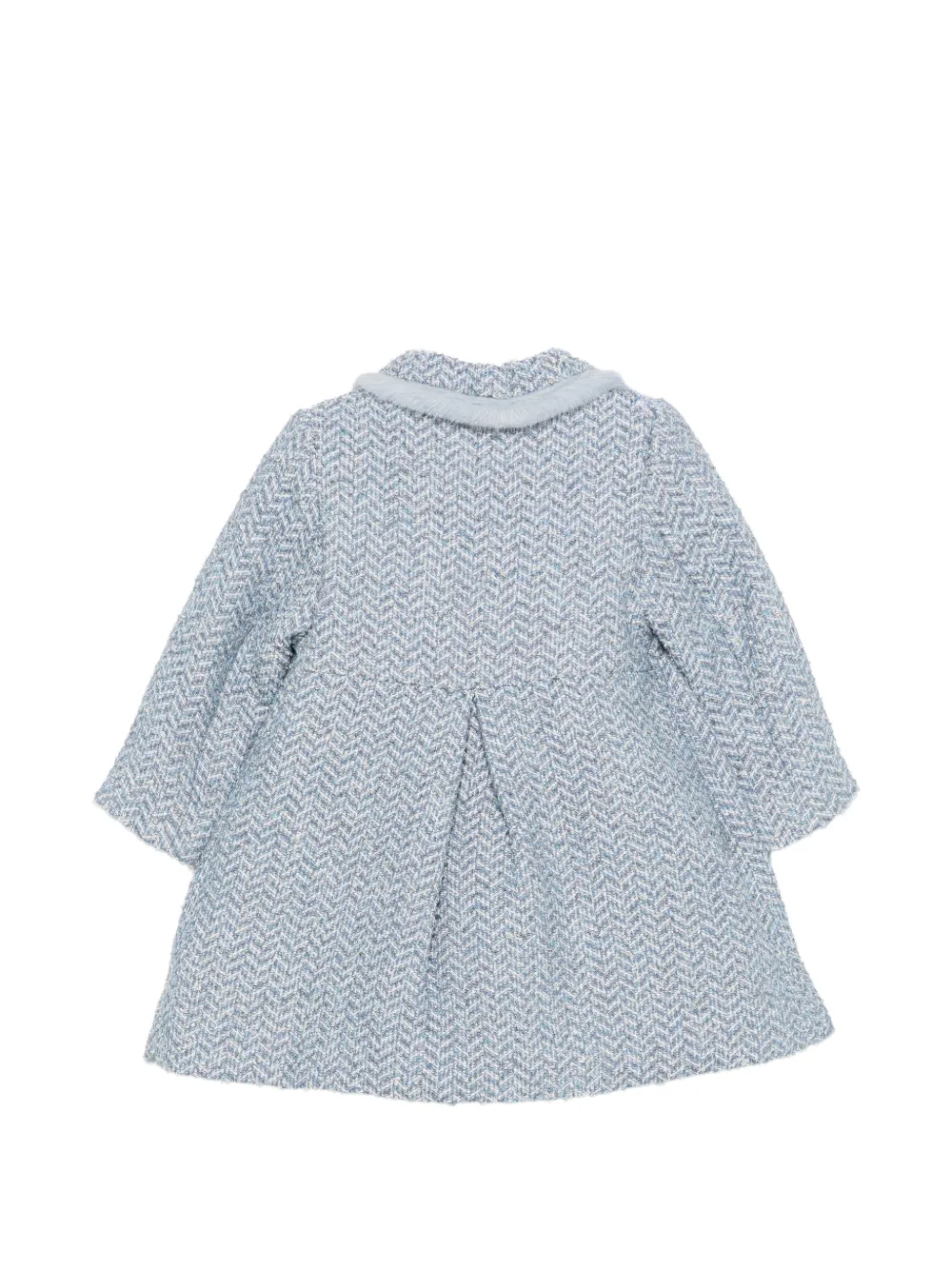 Patachou herringbone faux-fur-trim jacket Blauw