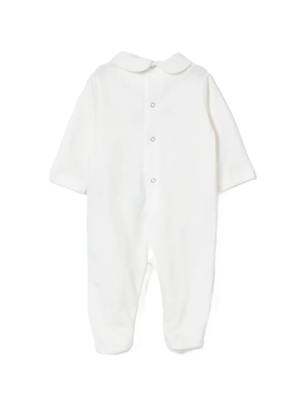 Elisabetta Franchi Kids Playsuit met Peter Pan-kraag en geborduurd logo Wit