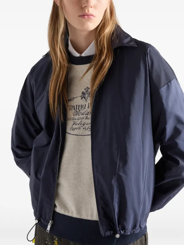 Prada Reversible Jersey Blouson Jacket | Blue | FARFETCH