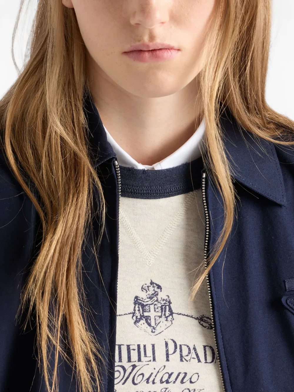 Prada Reversible Jersey Blouson Jacket In Blue