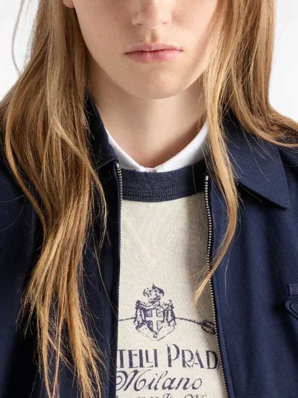 Prada Reversible Jersey Blouson Jacket | Blue | FARFETCH