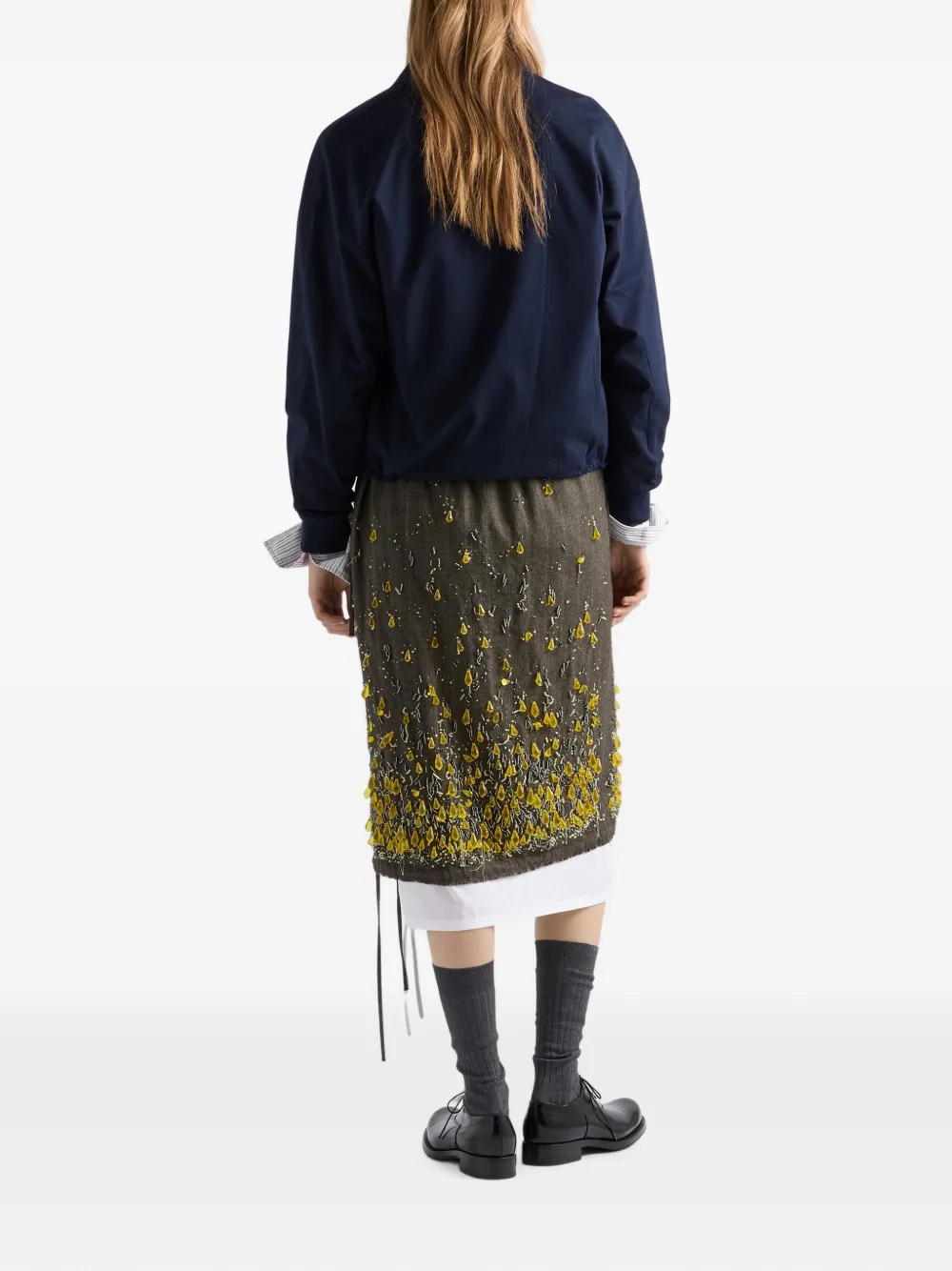 Prada Reversible Jersey Blouson Jacket In Blue