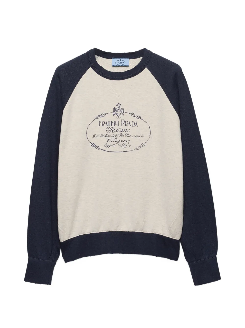 Prada cotton crew-neck sweatshirt - Nude