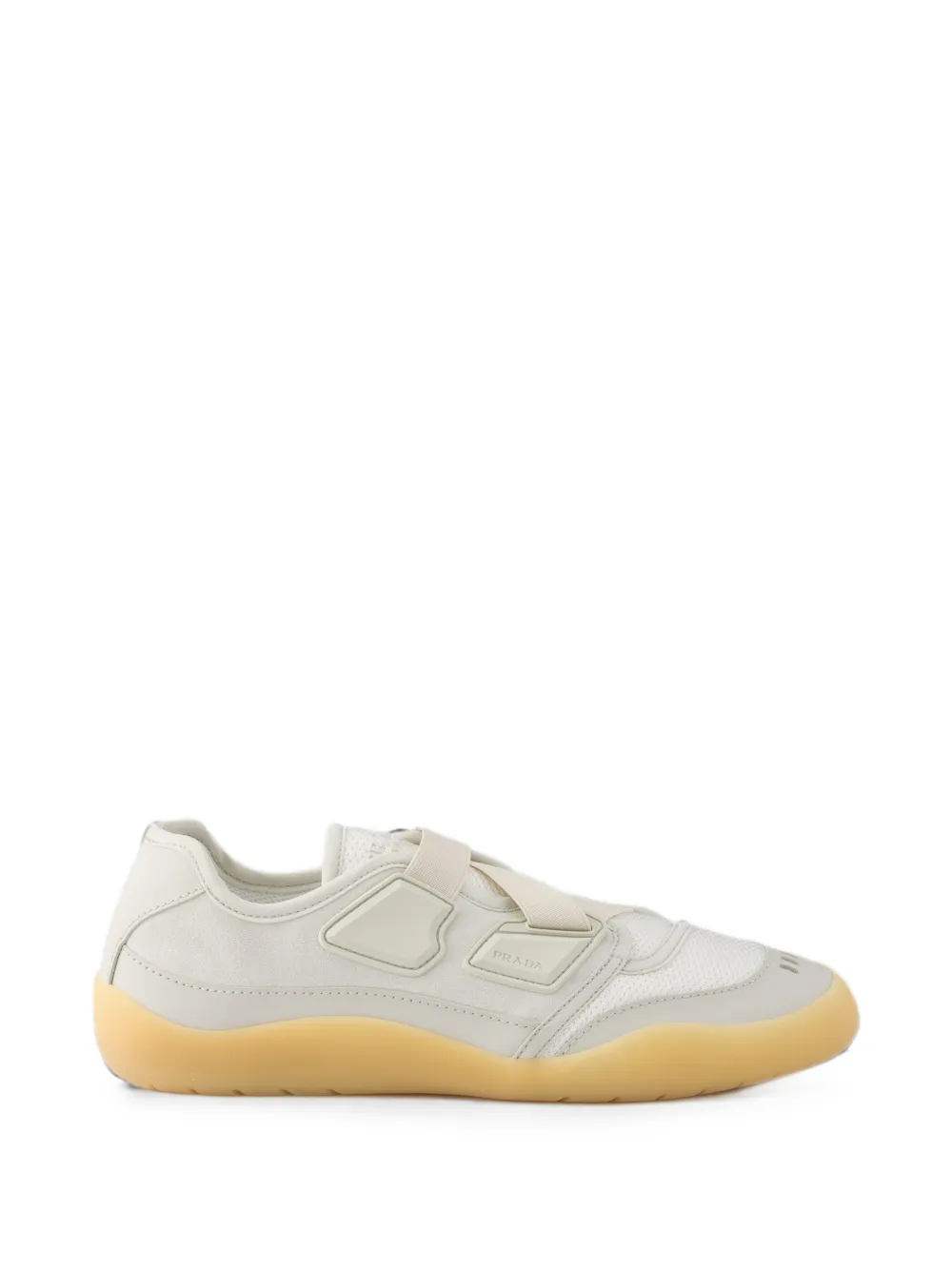 Prada Speedrock technical mesh and leather sneakers Beige
