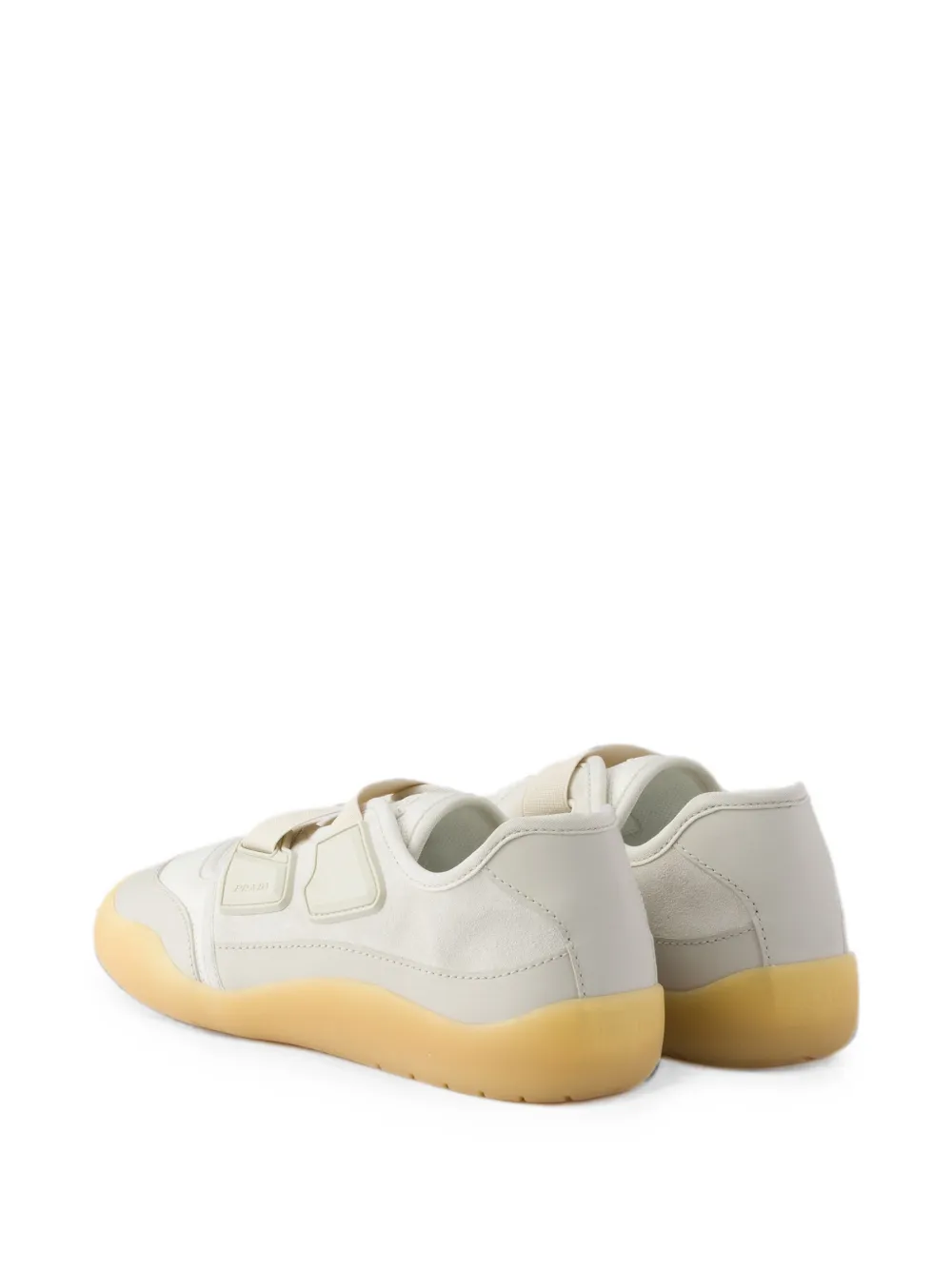 Prada Speedrock technical mesh and leather sneakers Beige