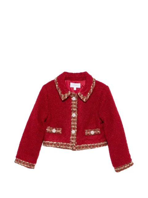 Patachou bouclé faux-pearl-embellished jacket