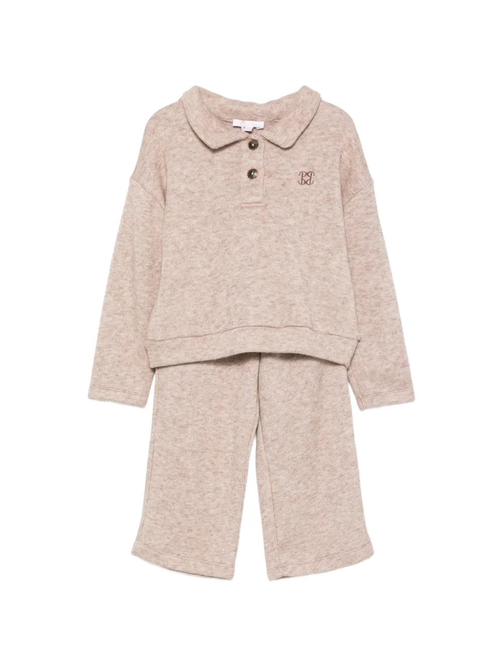 Patachou logo-embroidered button-up tracksuit set - Toni neutri