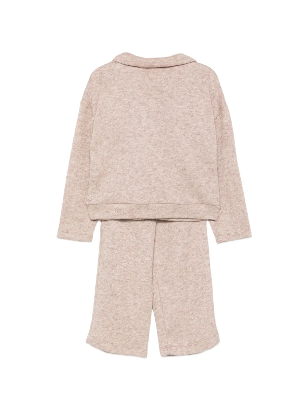 Patachou logo-embroidered button-up tracksuit set Beige