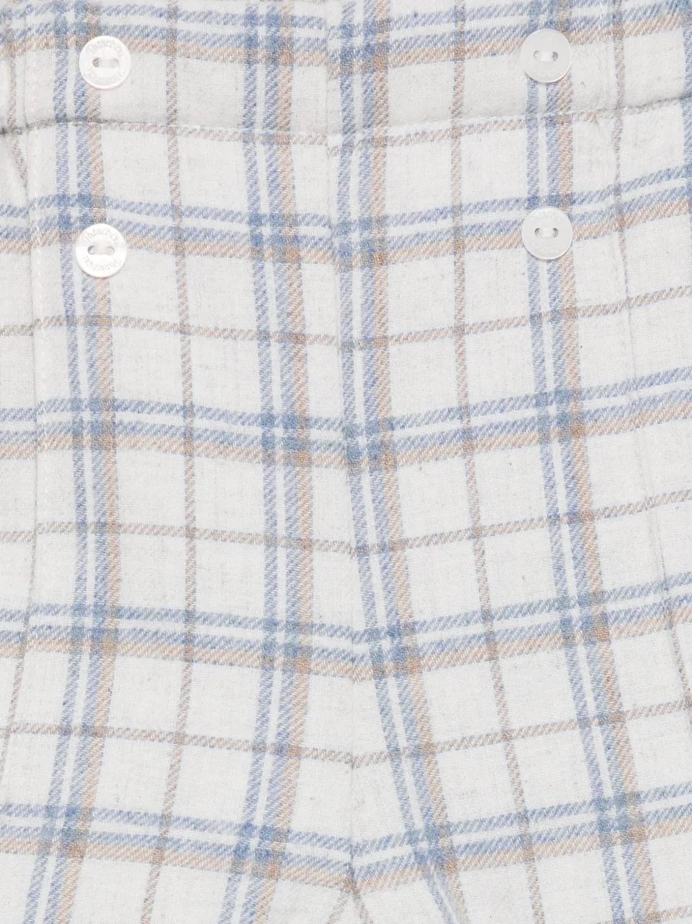 Patachou check-pattern decorative-button trousers Beige