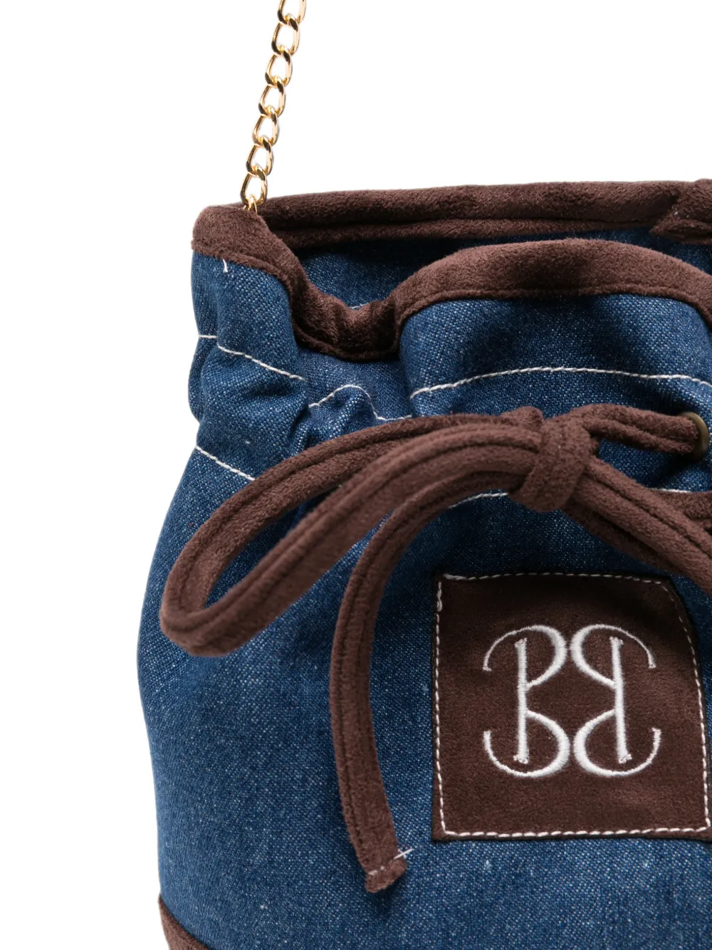 Patachou contrast-trim drawstring bucket bag Blauw