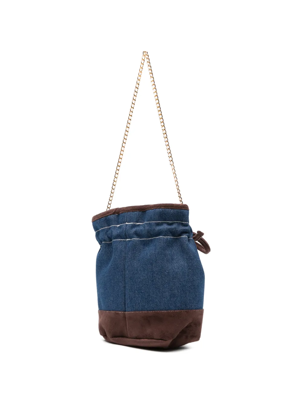Patachou contrast-trim drawstring bucket bag Blauw