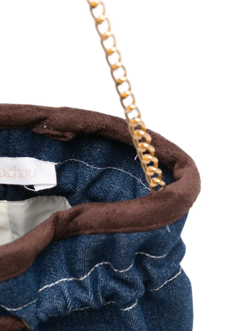 Patachou contrast-trim drawstring bucket bag Blauw