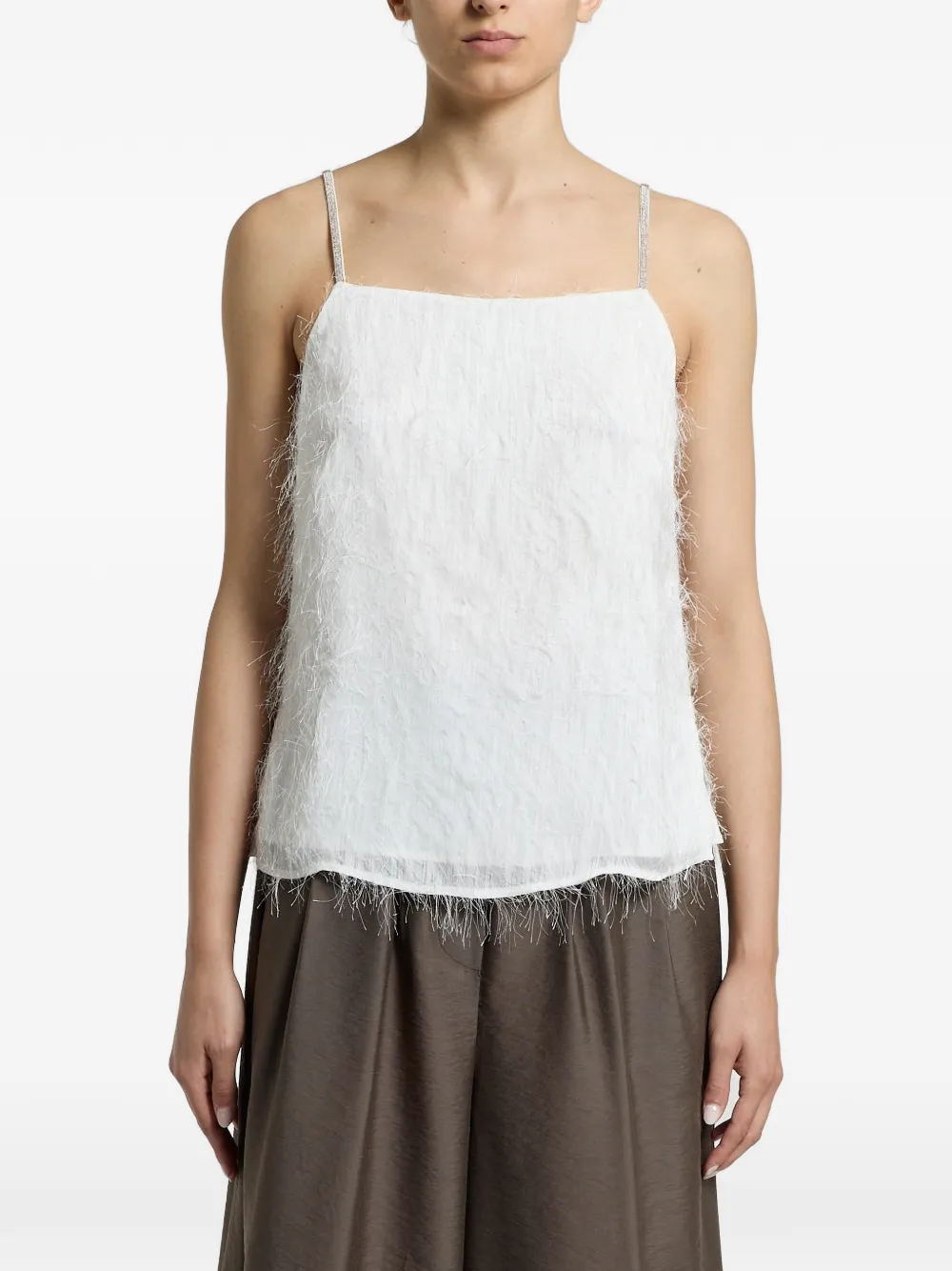 Peserico square-neck top - Bianco