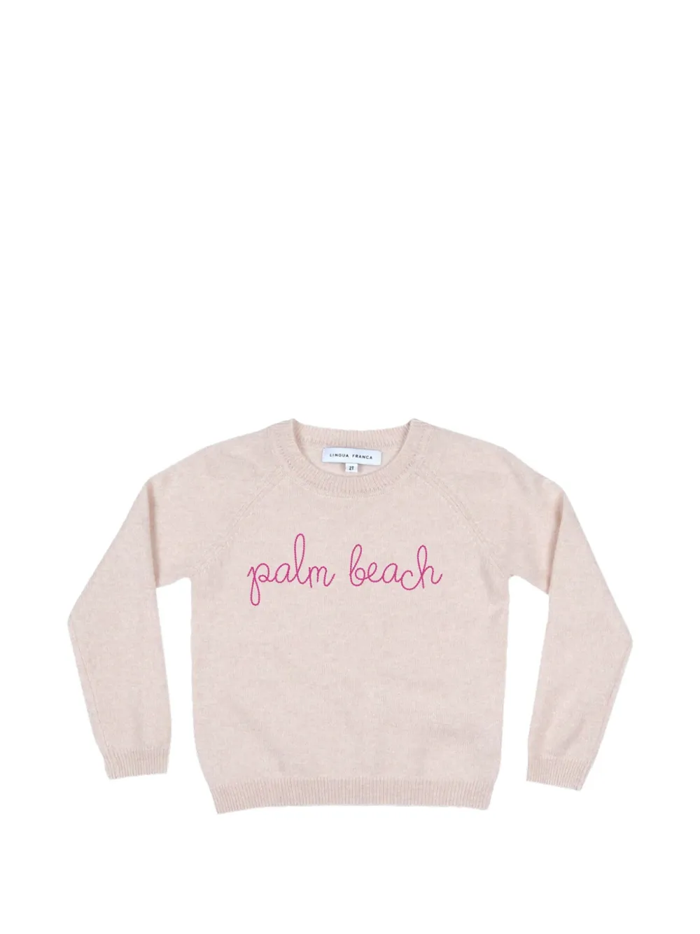 Lingua Franca embroidered-lettering cashmere sweater - Pink