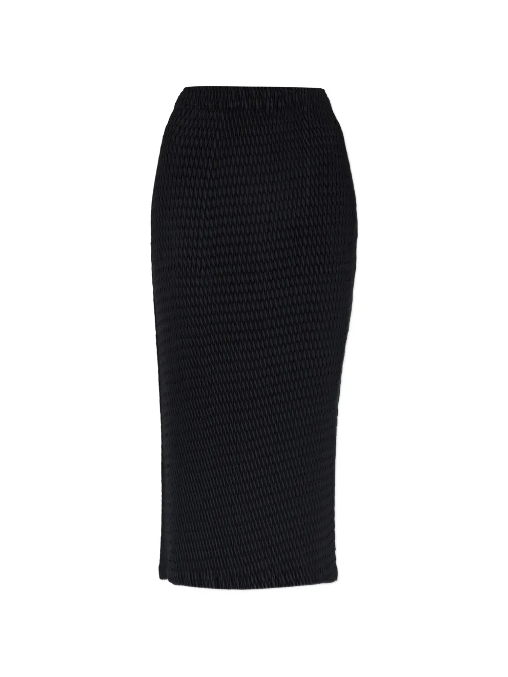 Issey Miyake pleated-effect side-slit midi skirt - Schwarz