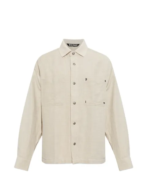 Palm Angels logo-embroidered patch-pocket shirt