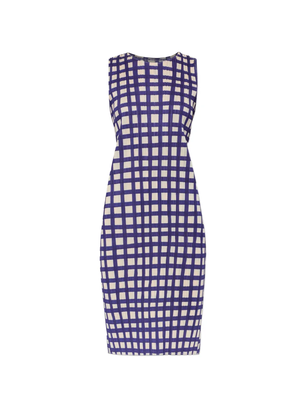 Pleats Please Issey Miyake Basket sleeveless midi dress - Blue