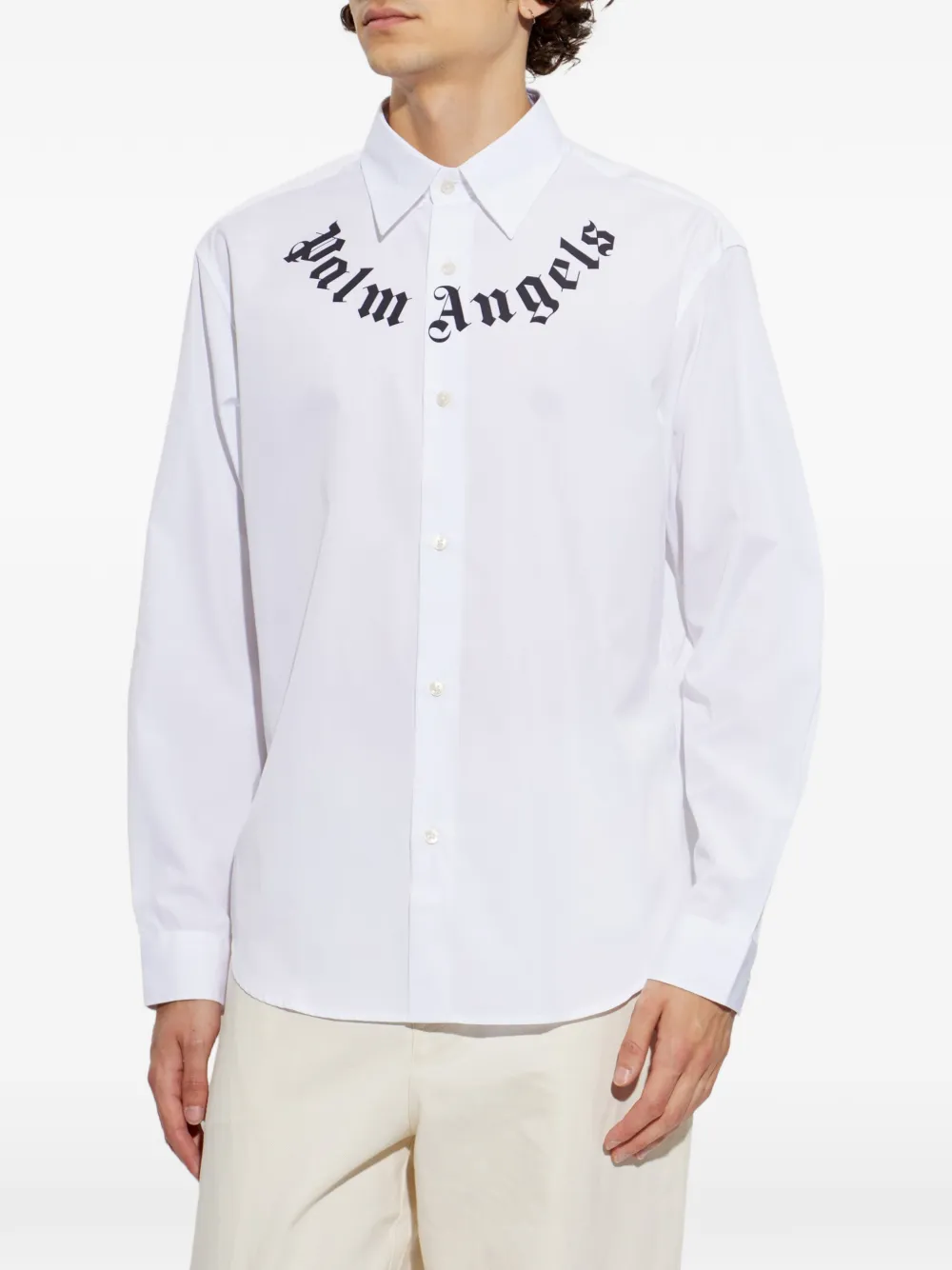 Palm Angels Overhemd met logoprint Wit