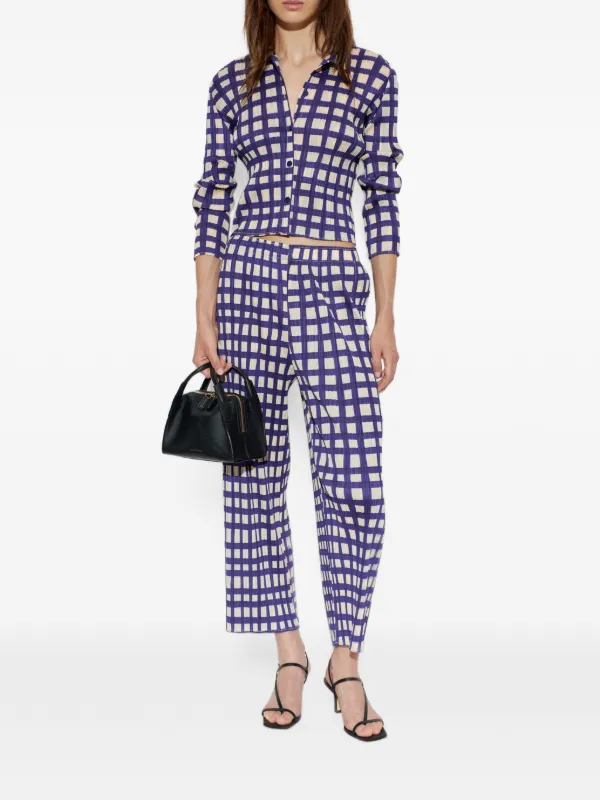 Pleats Please Issey Miyake check-print Shirt | Blue | FARFETCH