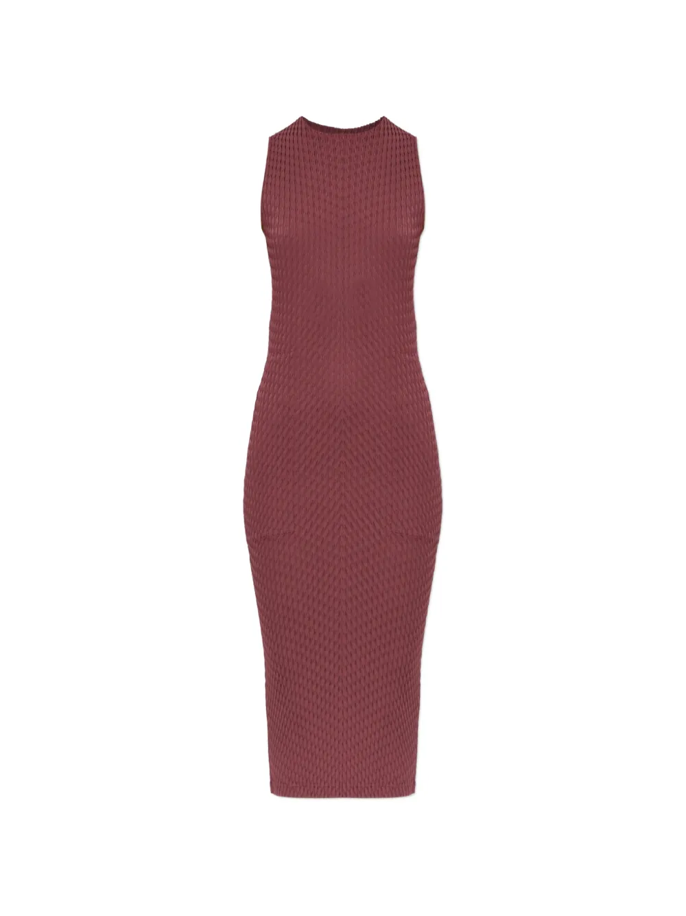 Issey Miyake sleeveless pleated midi dress - Rot