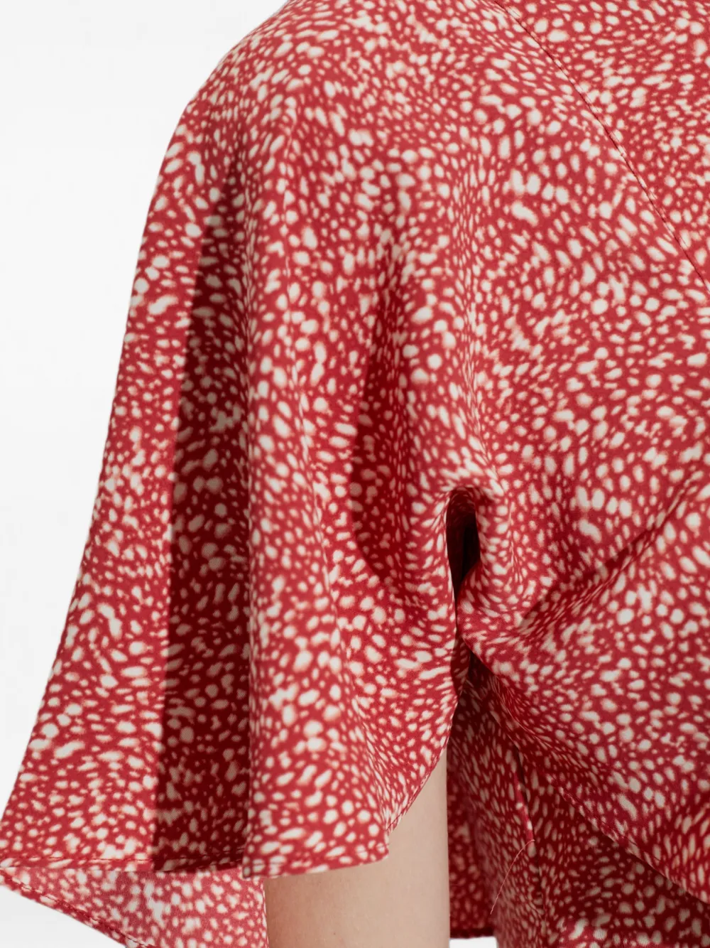 Michael Kors ruffled-sleeve speckled mini dress Rood
