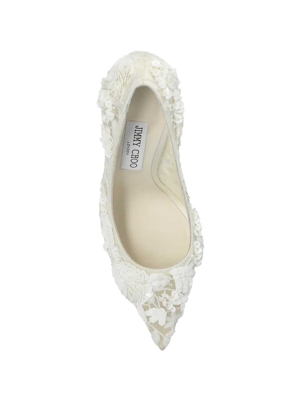 Jimmy Choo Love 100 floral-appliqué pumps Wit