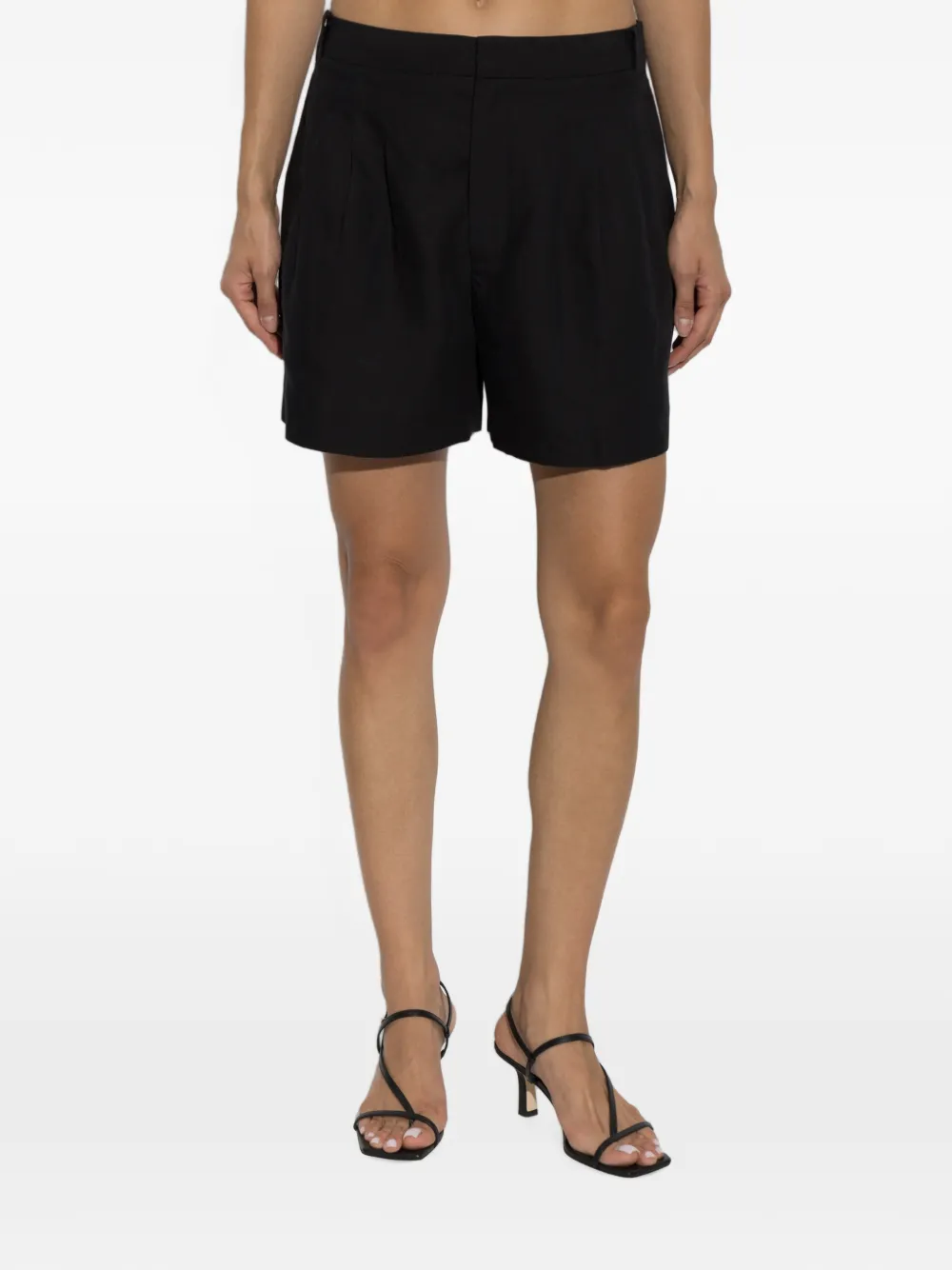 rag & bone Geplooide shorts Zwart
