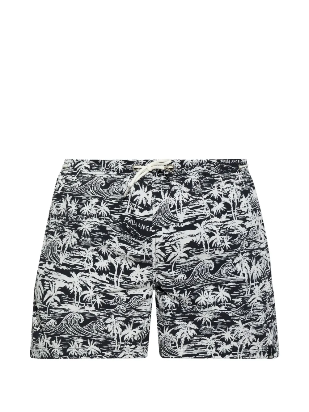 Palm Angels palm-print drawstring swim shorts - Nero