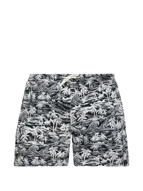 Palm Angels palm-print drawstring swim shorts