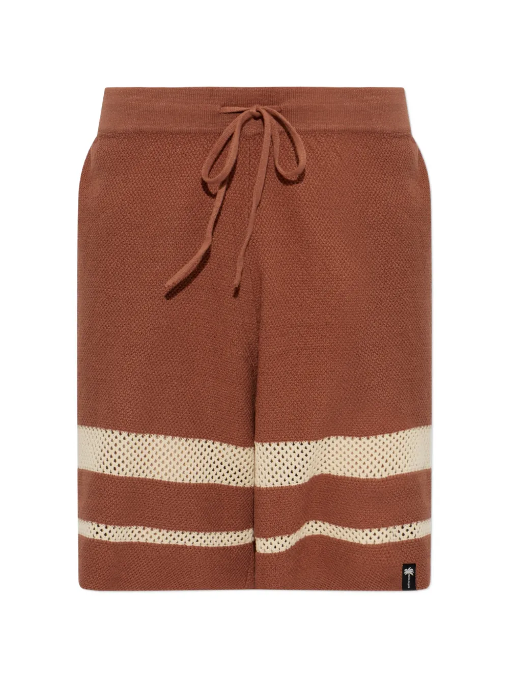 Palm Angels stripe-detail knitted shorts - Brown