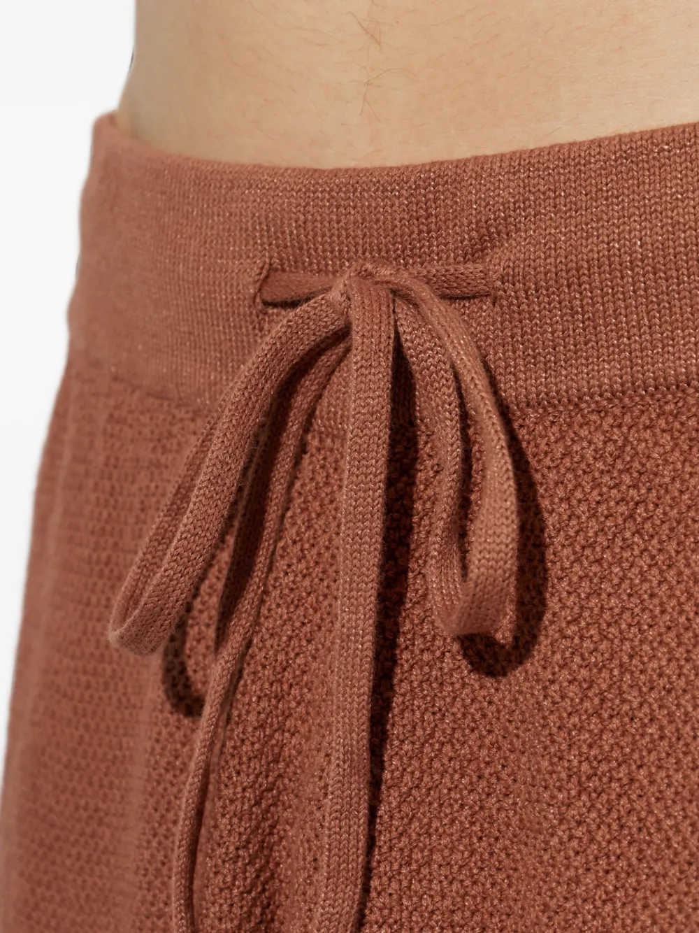 Palm Angels Gebreide shorts met gestreept detail Bruin
