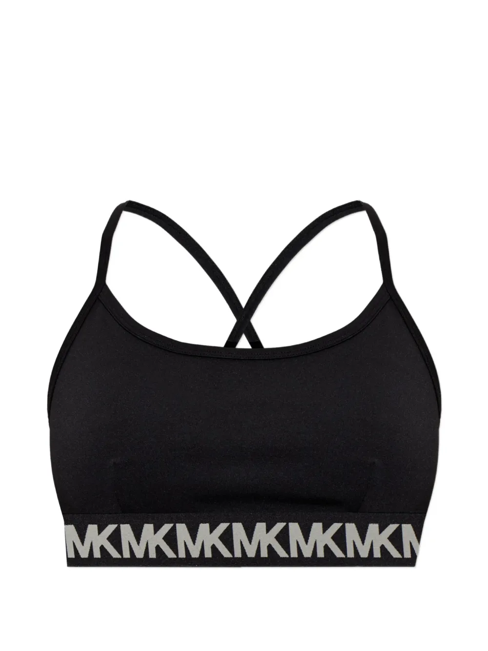 Michael Kors logo-tape cross-back crop top Zwart