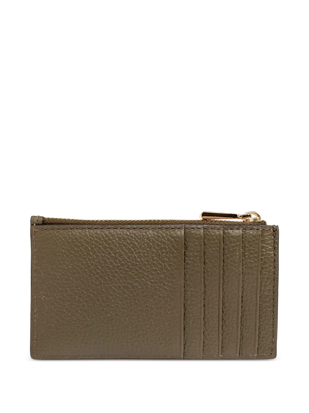 Michael Kors logo-plaque pebbled cardholder Groen