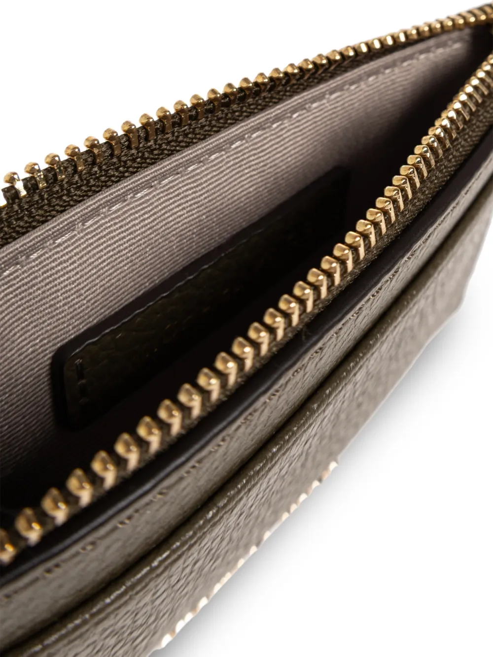 Michael Kors logo-plaque pebbled cardholder Groen