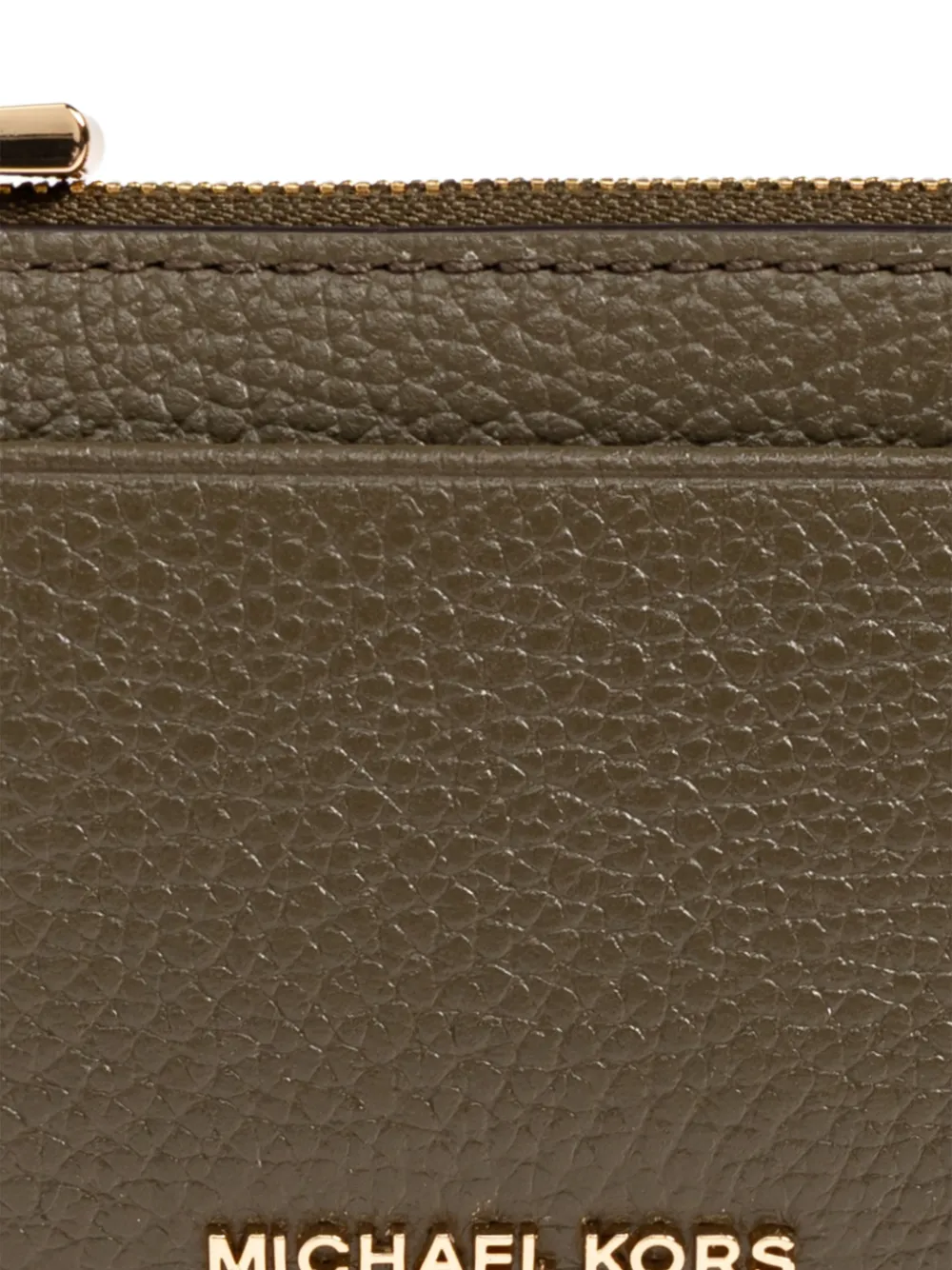 Michael Kors logo-plaque pebbled cardholder Groen