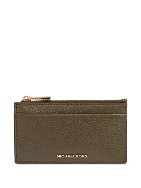 Michael Michael Kors logo-plaque pebbled cardholder