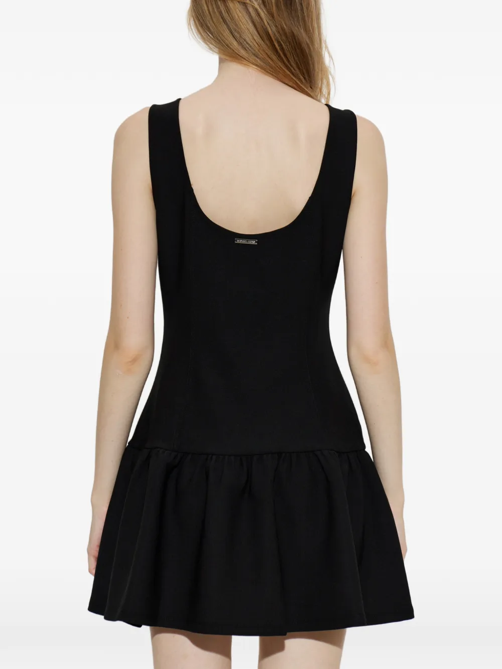 Michael Kors ruffled-skirt button-up mini dress Zwart