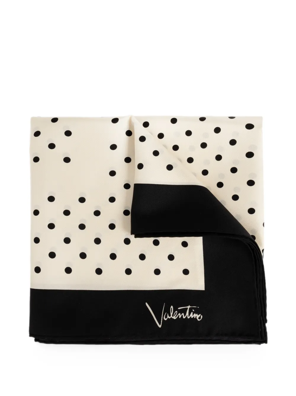 Valentino Garavani polka-dot silk scarf - Toni neutri