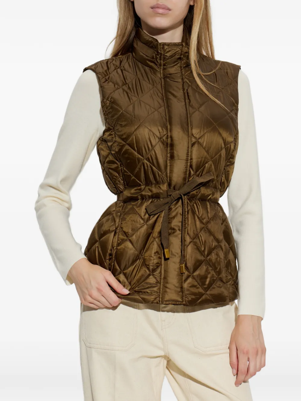 Michael Kors drawstring-waist quilted gilet Bruin