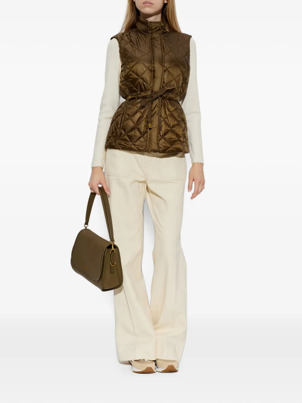 Michael Kors drawstring-waist quilted gilet Bruin