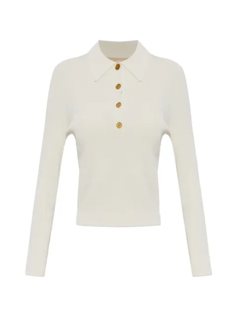 Michael Michael Kors ribbed-knit long-sleeve polo top