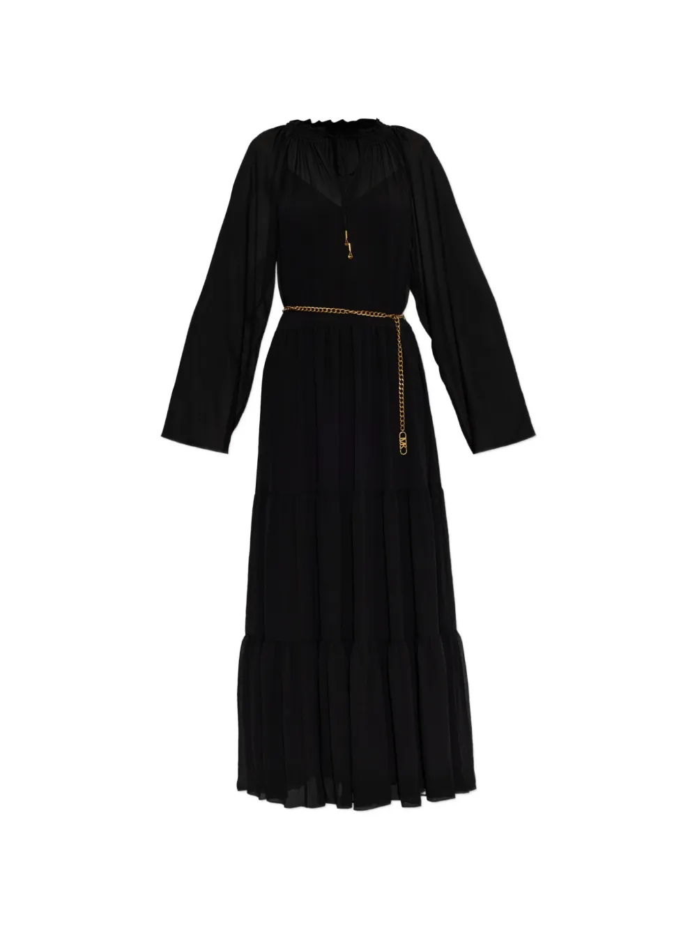 Michael Michael Kors belted tiered maxi dress - Black