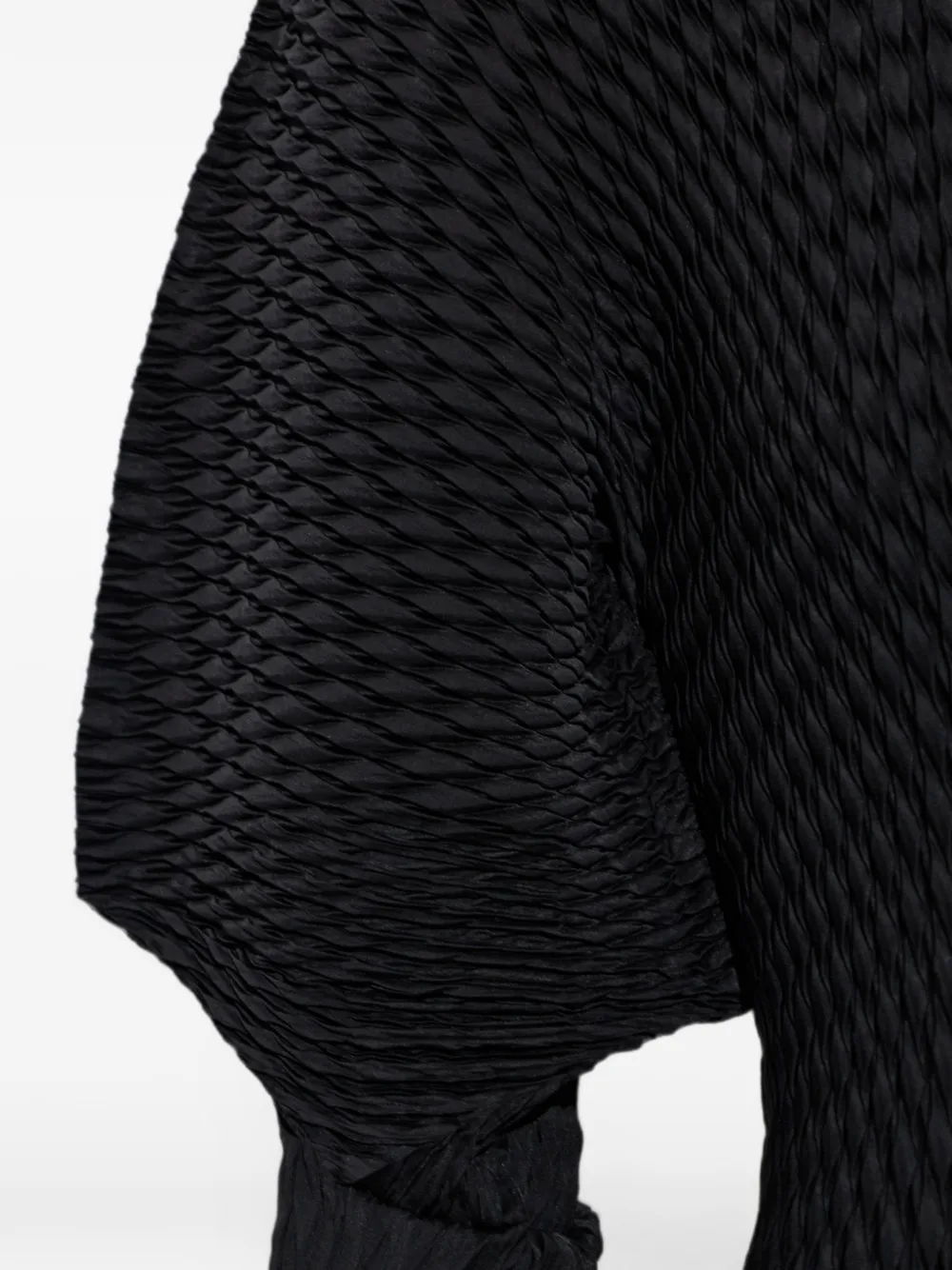 Issey Miyake Sleek Pleats blouse met pofmouwen Zwart