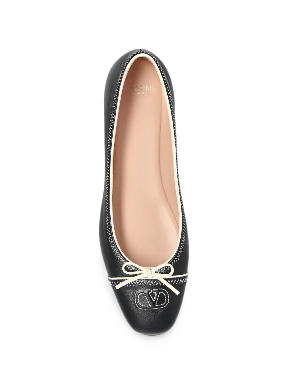 Valentino Garavani VLogo Signature bow-detail ballet flats Zwart