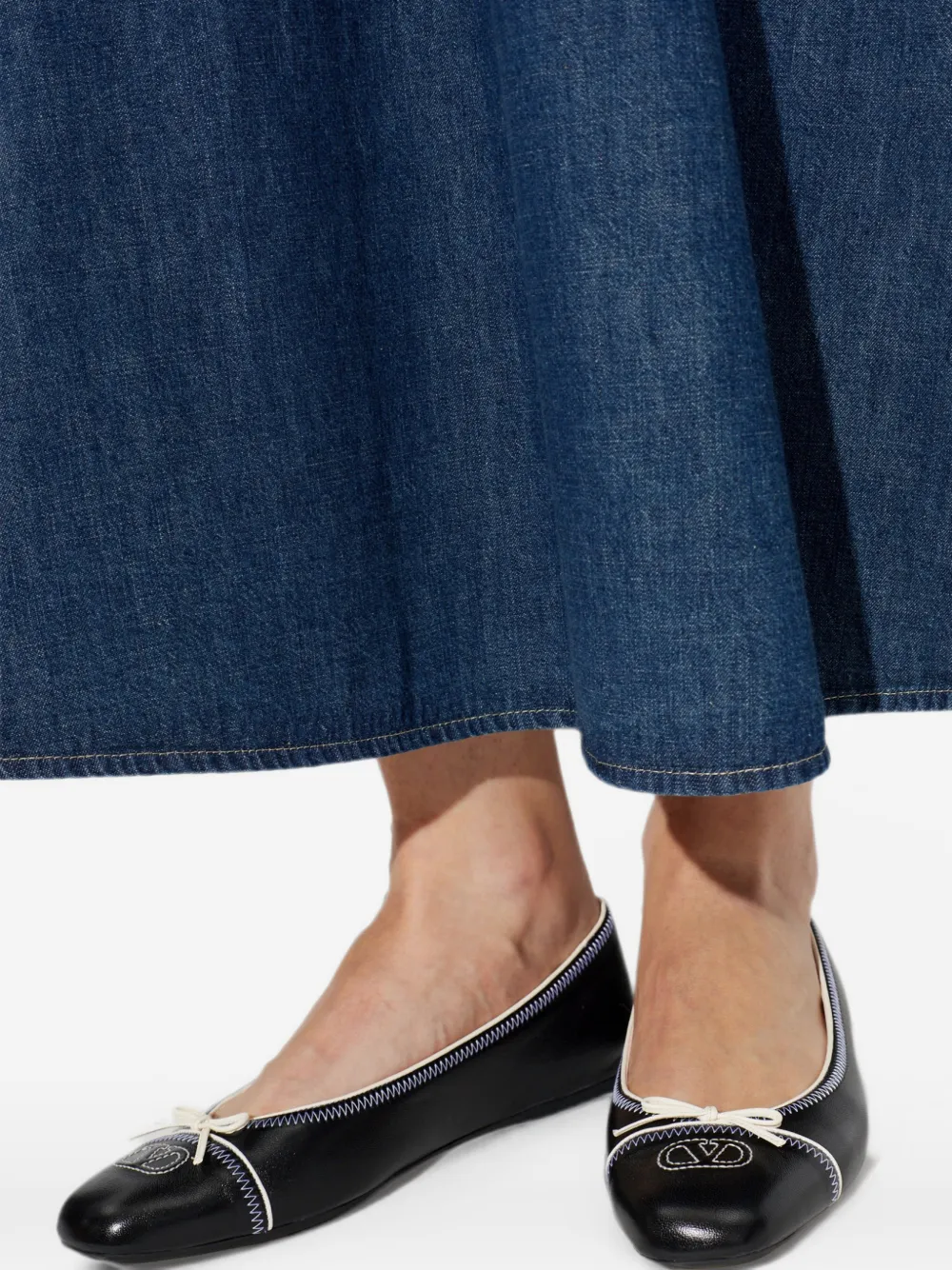 Valentino Garavani VLogo Signature bow-detail ballet flats Zwart
