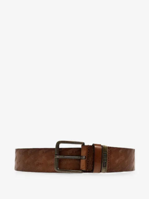 Diesel monogram-embossed leather belt
