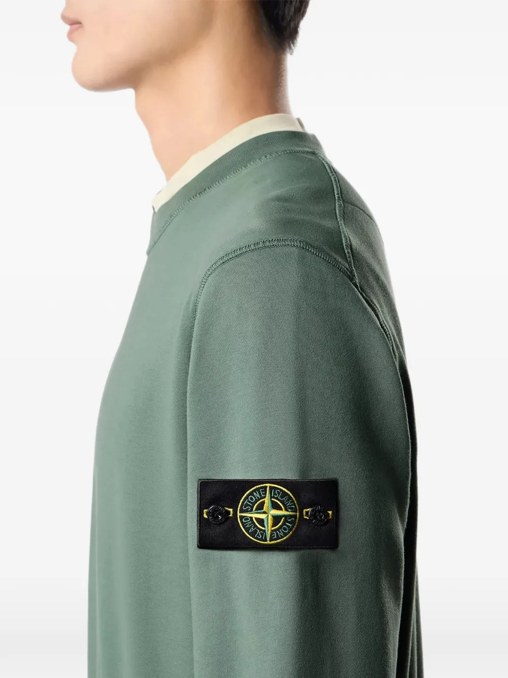 Stone Island Sweater met logopatch Groen