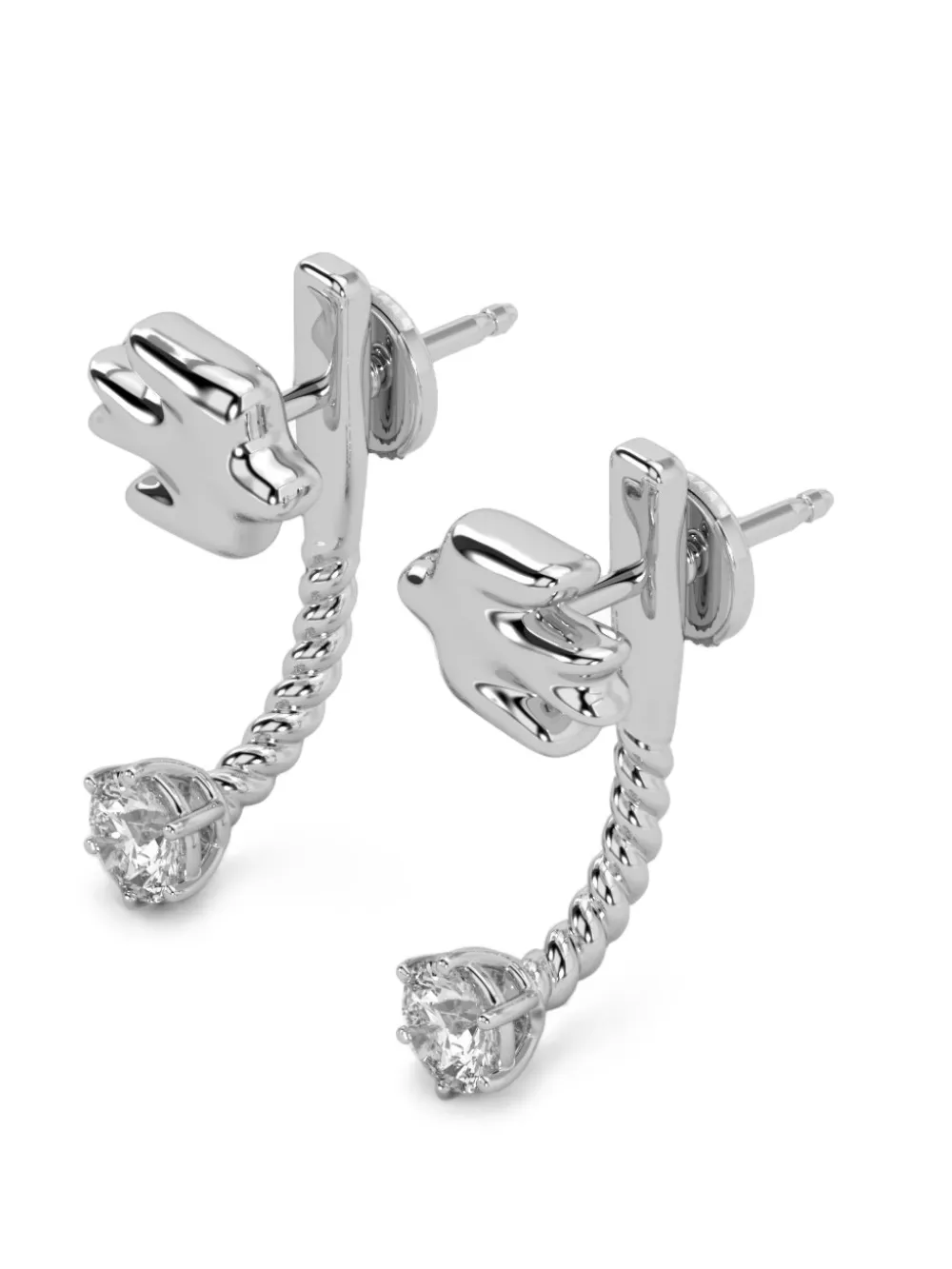 SOLO for diamonds x GUNIA Project Orecchini con diamanti - Argento