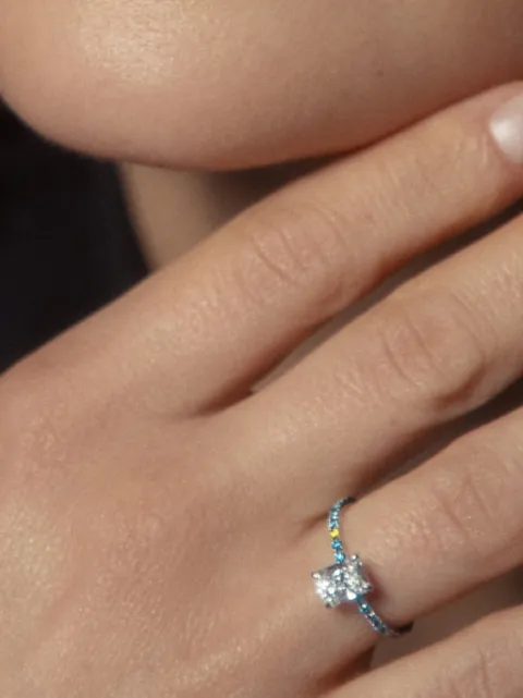 SOLO for diamonds x Daria Shapovalova radiant-cut diamond-embellished ring