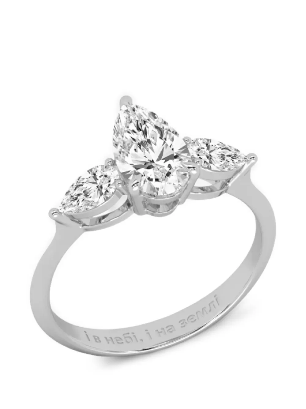 SOLO for diamonds pear-cut diamond ring - Silber